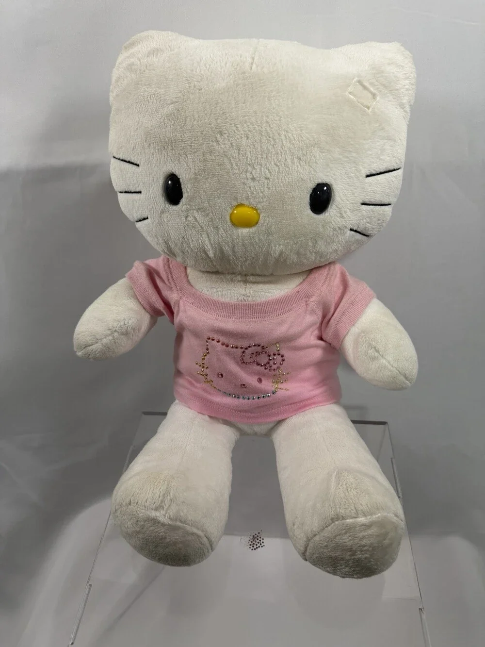 Build A Bear Sanrio Hello Kitty White Plush with Pink Bow 18” BAB w Pink T-Shirt